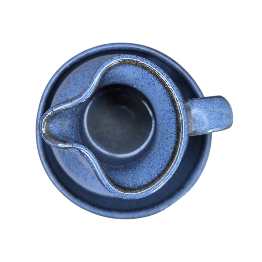 Jugtown Ware Blue Glazed Pottery Set – Pitcher & Basin 1997 Signed VO & CM - Picture 2 of 8